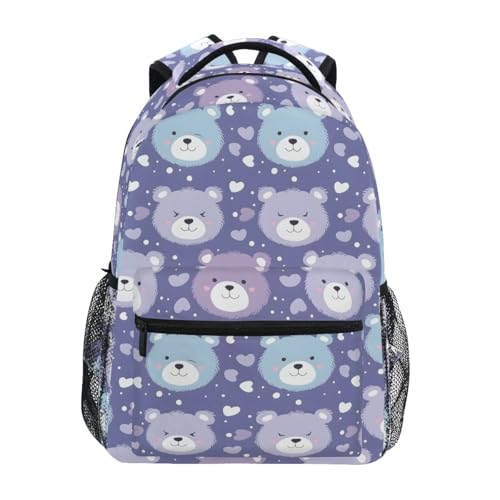 Sac à dos d'école violet grande capacité pour étudiant S