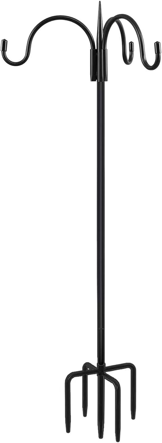 Bird Feeding Station Metal MultiFeeder Poles 5-Prong Base Stand for Attracting Birds for Lawns Terrace Nature Lover