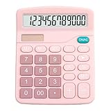 Calculadora de Mesa Rosa Visor Grande 12 Dígitos Solar E Pilha Dexin-837b