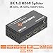 J-Tech Digital 8K HDMI 2.1 Splitter 1 in 2 Out, HDMI 1x2 Splitter 8K@60Hz 4K@120Hz 1080P@240Hz, Duplicate/Mirror Screen 3 EDID Modes with Downscaling [JTECH-8KSP12E]
