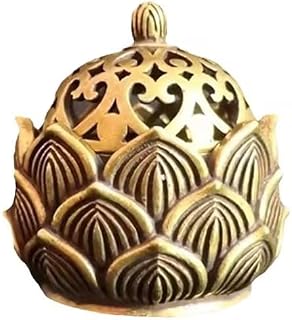 1Pc Gold Lotus Incense Burner Vintage Flower Incense Holder Incense Cone Burner for Home Fragrance Decoration（2.9 * 3cm，Incense and Incense Holders,Incense Cone Holder,Incense Burner