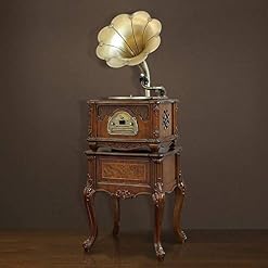 WSMLA Record Player Retro Turntable, All in One Vintage phonographe Nostalgique Gramophone avec Copper Horn, Haut… - Les Beatles, Paul McCartney, John Lennon, RIngo Starr, George Harrison WSMLA Record Player Retro Turntable, All in One Vintage phonographe Nostalgique Gramophone avec Copper Horn, Haut… – Image 3