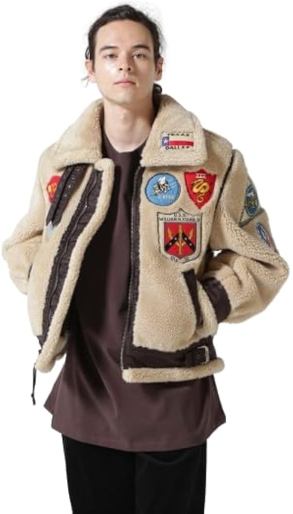 アヴィレックス B-3 トップガン レトロ ボアフリースジャケット 黒 2XL