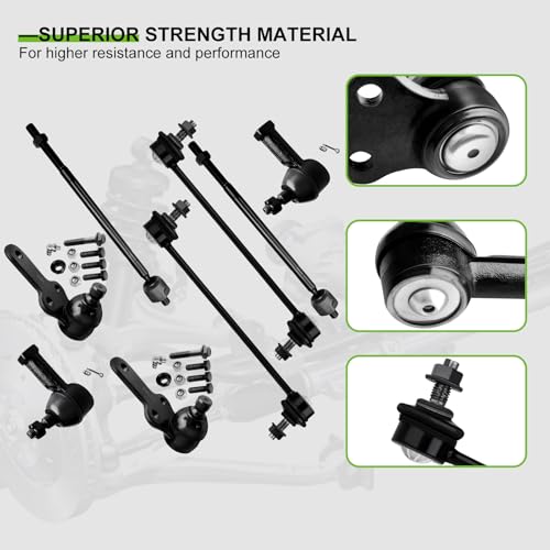 SCITOO 8pcs Front Suspension Kit Outer Inner Tie Rod Ends Lower Ball Joints Sway Bar End Links fit 2006-2010 for Ford Focus K80066 by SCITOO - Image 3