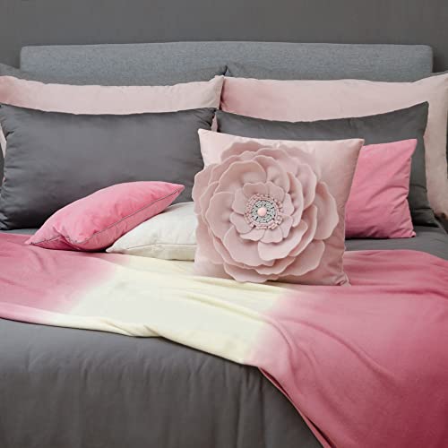 Elskerjw Decorative Aesthetic Flower Throw Pillow Covers Pillowcases For Office Home Bedroom Sofa Decor 18X18 Inch Pink #TOP7