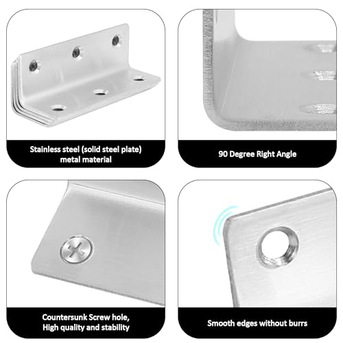 Redunest 30 Pack 8" Silver Heavy Duty Corner Brace, 200mm Length Brackets by Redunest - Used condition - Image 5