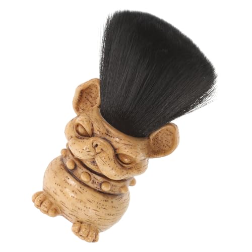 FOMIYES Men Soft Bristle Barber Neck Duster Brush Skull Design Neck Duster for Hair Cutting Shaving and Beard Grooming for Professional Barbers and Home Use