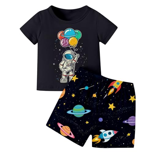 Genérico Conjunto de Ropa para niños de 2 a 12 años, con Estampado Elegante, Manga Corta y Pantalones Cortos, diseño Informal y Muy Confortable para el día a día