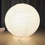 YY YEARCHY Table Lamp Paper Lamp Standing Lamps with Rice Paper Shade for Bedroom Livingroom (Ball 2 Pack)