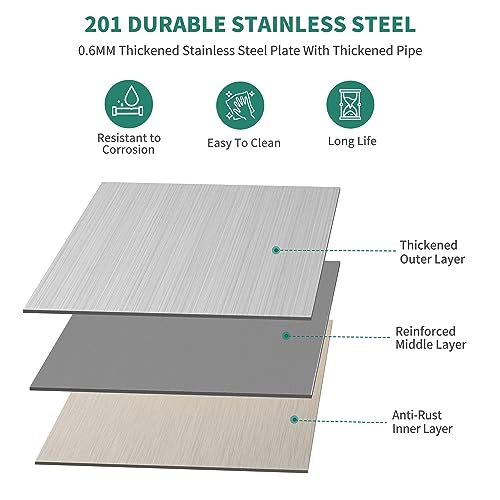 YITAHOME NSF Stainless Steel Work Table With Overshelves, 30" X 24" With 30" X 12" Shelf, Metal Prep Table for Home Kitchen Restaurant Garage Warehouse by YITAHOME - Image 5