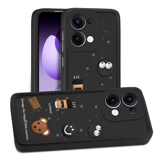 Image of AESTMO Back Case Cover for Oppo Reno 13 5G | Cute Fun Cartoon 3D Ball | Coffee Silicone Case | Full Body Protection | Camera Protection Back Cover for Oppo Reno 13 5G (Black)