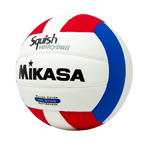 Mikasa Capa de almofada Squish que não pica, vôlei (vermelho/branco/azul)