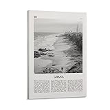 Ghana-Druck, schwarz-weißer Strand, Ghana-Wandkunst, 