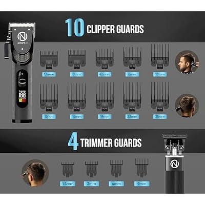 Novah Professional Hair Clippers for Men, Professional Barber Clippers and Trimmer Set, Mens Cordless Clipper, Fade Haircut Kit, Electric Hair Cut Machines