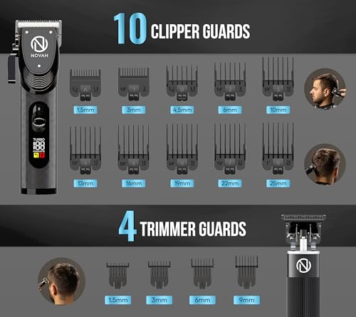 Novah Professional Hair Clippers for Men, Professional Barber Clippers and Trimmer Set, Mens Cordless Clipper, Fade Haircut Kit, Electric Hair Cut Machines by NOVAH Grooming - Image 5