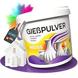 Gießpulver Weiß – Premium Gips zum Gießen – Reliefgießpulver Weiß für Basteln & Dekoration – Vielseitige Gießmasse für Silikonformen (1, Kilogramm)