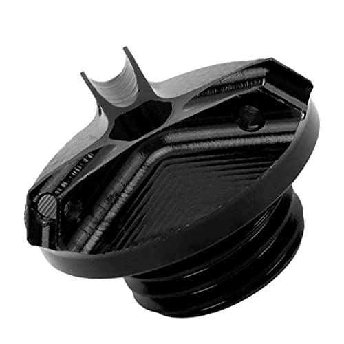 HELEVIA Motorradzubehör Ölfüllerschraubenkappe Deckabdeckung, Aluminiumlegierungsmaterial für Tmax 530 500 560 250 300, Ersatzteile, Teile (B (schwarz))