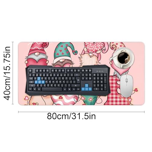 Image of Valentine Dwarf Love Extended Gaming Mouse Pad, with Stitched Edges Large Mouse Pad Desk Protector, Rubber Base Mousepad Keyboard Mouses Mat for Work Game Office Home 32 inchX16 inch,E57