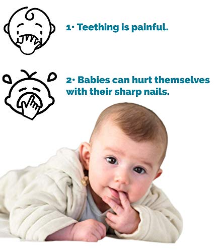 Image of KidDough Baby Soft Teething Mitten Teether Glove, Teether For 3 To 6 Months Baby, Teething Pain Relief Toy Glove, Natural Remedy For Infants & Toddlers (Pack Of 2) (Color: Sea Green) - Silicone