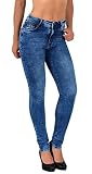 ESRA Damen Jeans Jeanshose Damen Skinny High Waist Hochbund Stretch Hose bis Übergröße S700