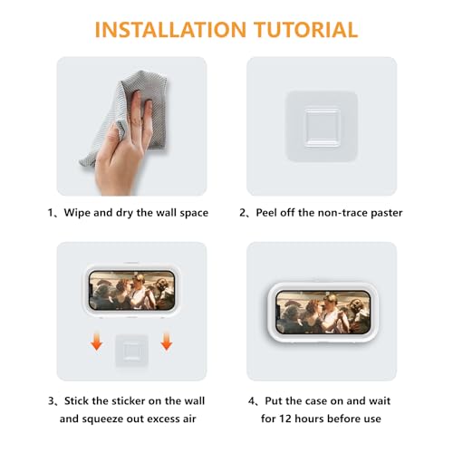 Soporte impermeable para teléfono de ducha con rotación de 360 grados y ángulo ajustable 7