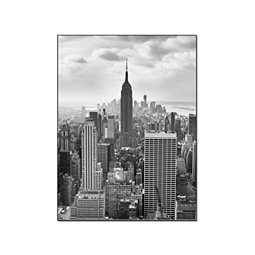 Cuadros Abstractos Modernos Canvas Art Wall Decor USA New York City Negro y Blanco Wall Art Canvas Posters Prints Modern Home Artwork 40x60cm