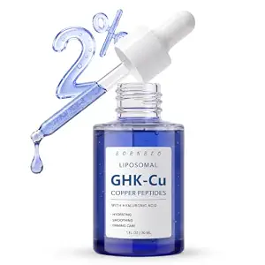 Copper Peptides Serum for Face with Liposomal 2% GHK-Cu, Hyaluronic Acid