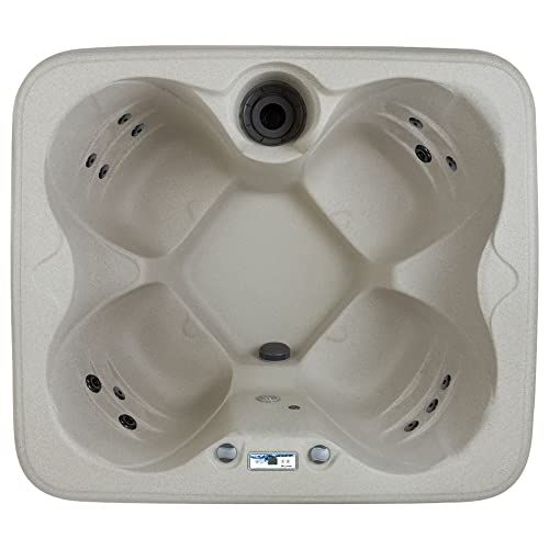 LifeSmart Spas Bermuda Rock Solid Simplicity 4-Person Spa with Thermal Locking Cover, Sand & 2-Step Entry and Exit Stairs, Grey/Black - Thumbnail 5