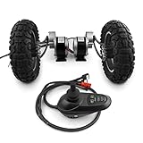10 Inch Dual Drive Inflated Wheel Conversion Kit Joystick for Barrow Trolley Flatbed Cart Wheelchair(Max 11kph)