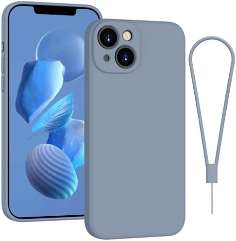Andwing For iPhone 13 Case Silicone Case Soft Ultra Phone Case Slim Protective Shockproof Cover Scratch-Resistant Microfiber Lining, 6.1" Khaki