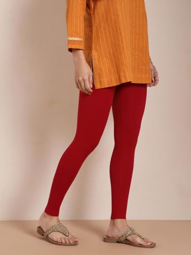 Image of TWIN BIRDS Super Stretchable Cotton Elasthane Fabric Ankle Length Leggings for Women
