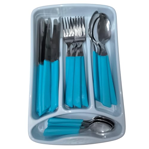 Massima Durevolezza e Praticità: Realizzate in acciaio inossidabile con uno spessore di 1.5 mm per cucchiai e forchette e 1 mm per i cucchiaini, le nostre posate sono robuste, resistenti e, soprattutto, lavabili in lavastoviglie, mantenendo a lungo la loro lucentezza e i colori brillanti.