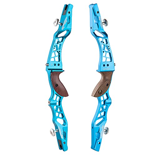 Topointarchery Unison 21 Inch Olympic Ilf Recurve Bow For Competition Target Shooting Aluminum Cnc Milling Recurve Bow Riser Right Handed Ilf Device For Archery Bow Targeting (Turqoise-Rh) #TOP5