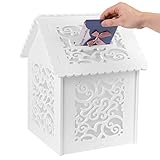 ✔ Fácil de instalar --- Esta caja de regalo de boda se compone de siete tablas de PVC. Es sencillo la instalación. Es compacta y estable una vez montado. Muy perfacta para los aficionados al bricolaje. También se puede ser desmotado para el próximo uso. No ocupará mucho espacio y fácil de guardar.