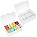 mDesign Juego de 2 Cajas de té con Tapa – Organizador de infusiones con 8 Compartimentos de plástico – Cajas para Guardar té, azúcar, edulcorantes y café – Blanco y Transparente