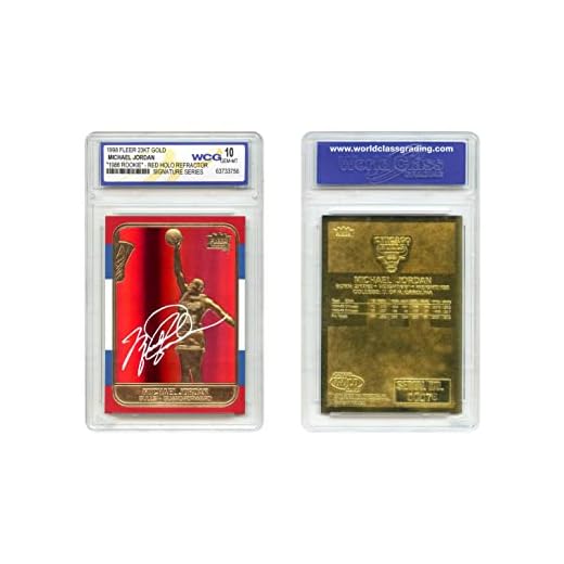 Fleer 1998 Michael Jordan FLEER '86 Rookie 23K Gold Card R/W/B RED PRIZM Holo Refractor Signature Series - Graded Gem Mint 10