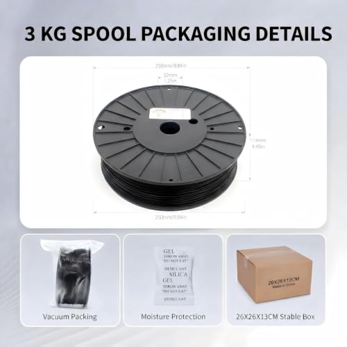 Image of RepRapper Black PLA Filament 1.75mm (±0.03mm), 6.6lb(3kg) Large Spool | Premium Easy-to-Print PLA Material, Smooth & Reliable Printing, Excellent Compatibility with Most FDM 3D Printers