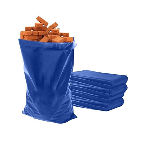 RelianceUK 30 Pack Extra Strong Blue Rubble Sacks – 80L Heavy Duty Refuse Bag, Builders Bags 30KG+ Load – Durable Rubble Bags for Building, Garden & DIY Waste (Blue, 30 Count)
