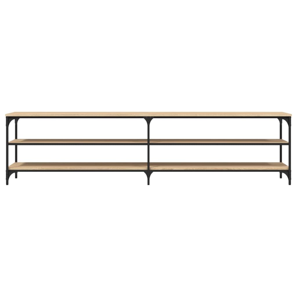 Drewnopochodny metalowa rama praktyczna szafka RTV 200x30x50 cm Brąz
