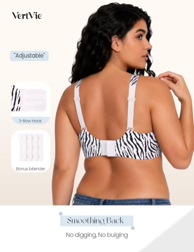 Image of Vertvie Jelly Wireless Bras for Women Push Up Plunge Seamless T-Shirt Bras No Underwire Supportive Full Coverage Bralettes