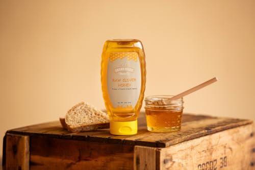 Grand River Honey Co. Raw Clover Honey - 1lb Inverted Bottle image 2