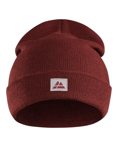 DANISH ENDURANCE Czapka Beanie, z Recyklingu, Czerwony, One size | Czapka Beanie z Recyklingu, Miękka, Odprowadzająca Pot, na Jesienno-Zimowe Dni, Unisex