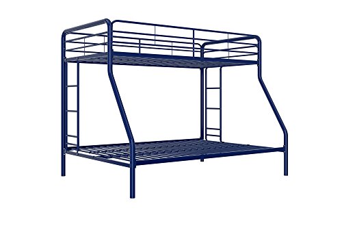 Dhp Twin-Over-Full Bunk Bed With Metal Frame And Ladder, Space-Saving Design, Blue #TOP3