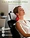 Upgraded 3-in-1 Neck Massager Pillow with Heat, Portable Cordless Neck Massager for Pain Relief Deep Tissue, Rechargeable Artuvate Pillow Massager for Neck & Shoulder Relaxation at Home/Office/Travel