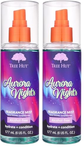 Tree Hut Aurora Nights Fragrance Mist, Hydrating, Alcohol-Free Formula, Cozy Scent with Warm Pistachio and Toasted Marshmallow Notes, 6 fl oz (Pack of 2)