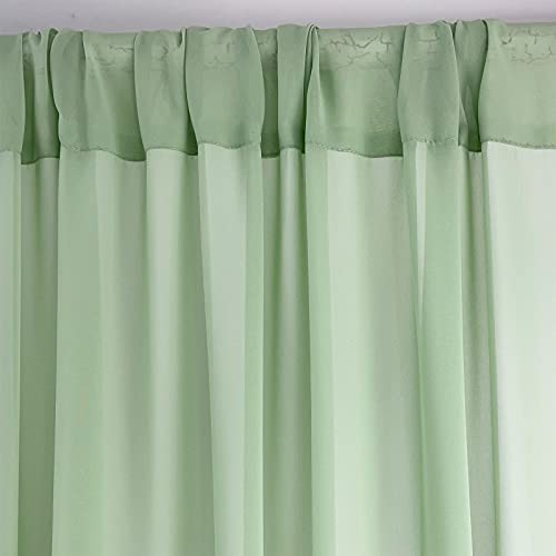 Ehldekol Sheer Chiffon Backdrop Curtains 10Ft X 10Ft， Chiffon Fabric Drapes For Wedding, Long Sheer Curtain For Living Room, Arch Party Stage Decoration(Sage Green, 120 X 120 Inch) #TOP4