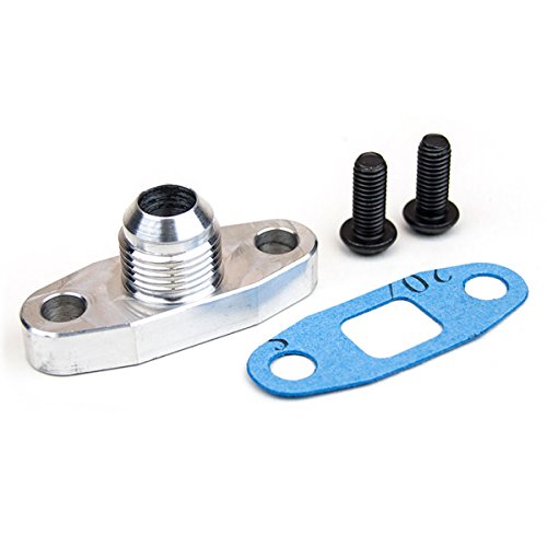 Squirrelly Turbocharger T3/T4 Oil Drain Flange Outlet Male 10An Fitting Gasket Adapter Kit #TOP19