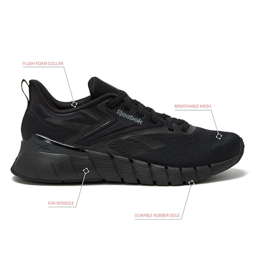 Reebok Nano Gym Sneakers for Men, Workout Mens Shoes, Black/Black/Black, 6.5