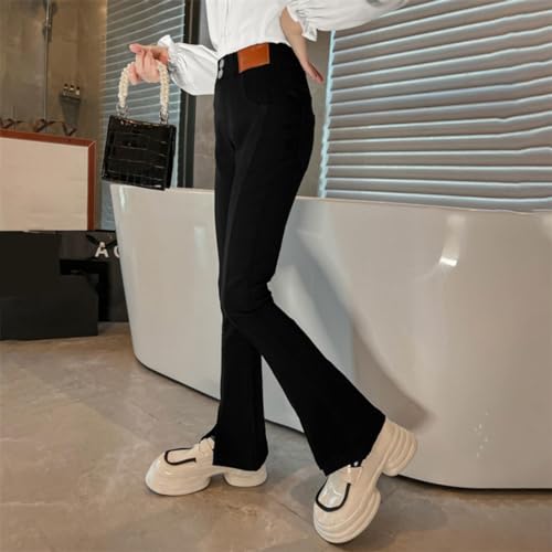 Jeans flare para meninas bootcut cintura alta stretch emagrecedor calça jeans infantil meninas roupa