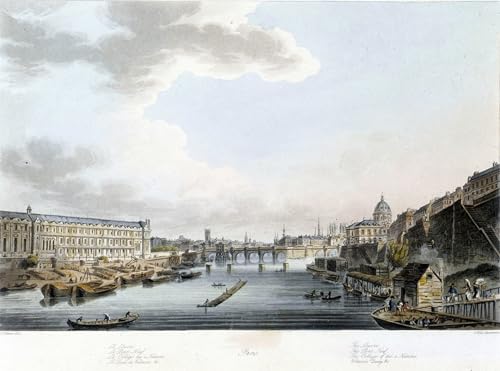 Poster Paris Pont Neuf Claude Nattes - Toile Décoration Murale Salon Chambre 60x90